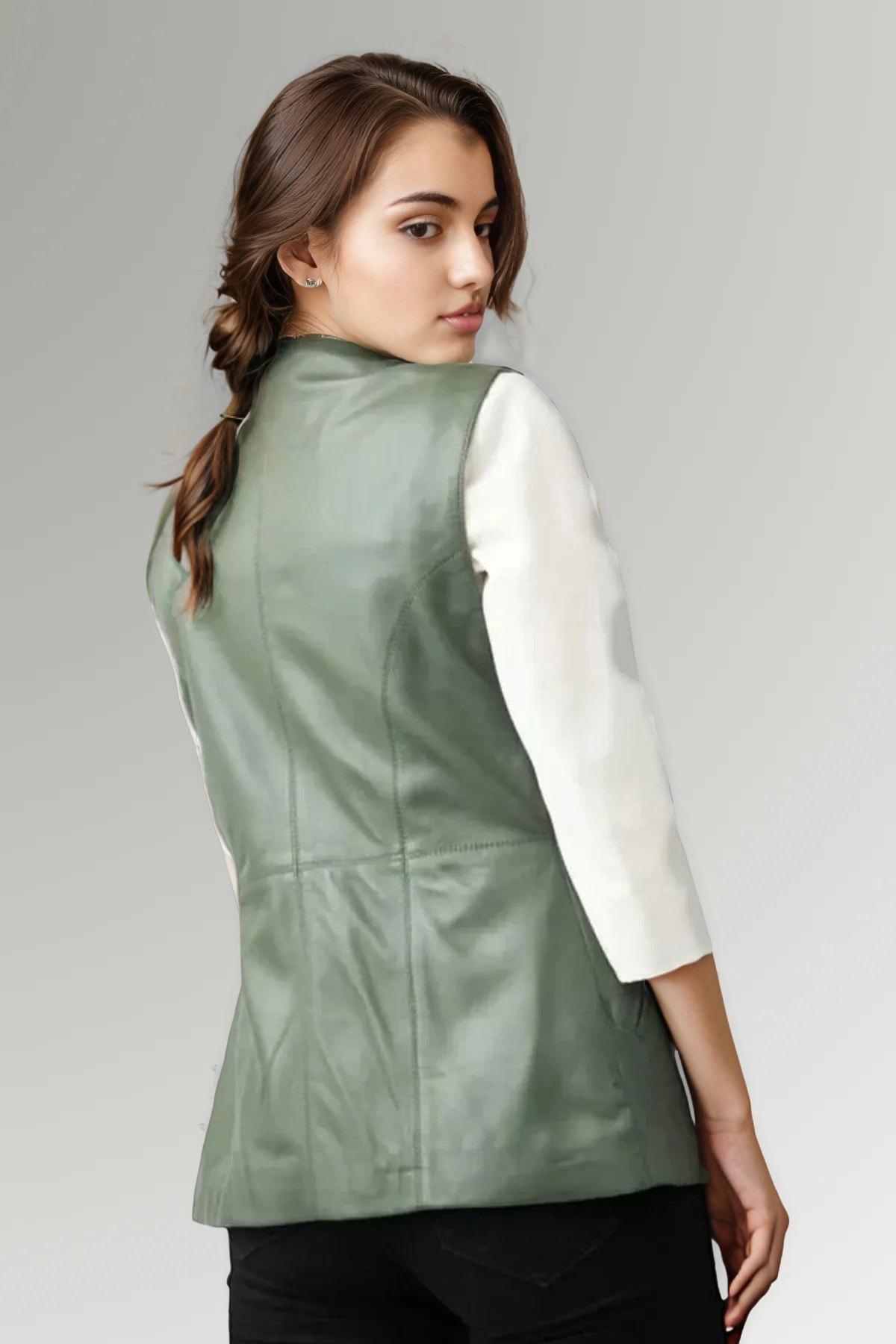 Green leather waistcoat, leather waistcoat, women's leather waistcoat, real leather waistcoat, slim fit leather waistcoat, best leather waistcoat for men, leather waistcoat, waistcoat, peacock leather waistcoat, versatile leather waistcoat, versatile leather waistcoat, dressy leather waistcoat, affordable leather waistcoat, leather dress vest