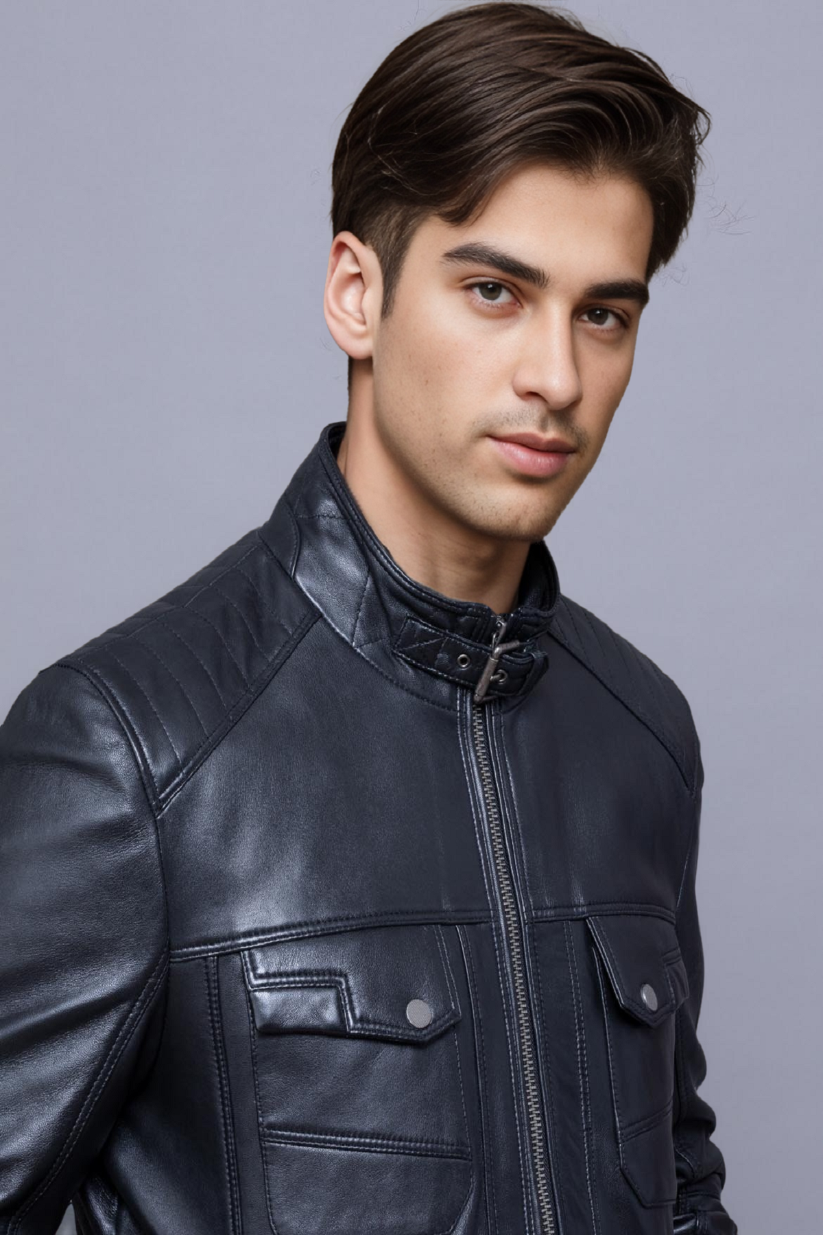 Black suede real leather biker jacket, motorcycle leather jacket, men's cafe racer leather jacket, cafe racer leather jacket, varsity café racer leather jacket, Slim-fit leather jacket, 